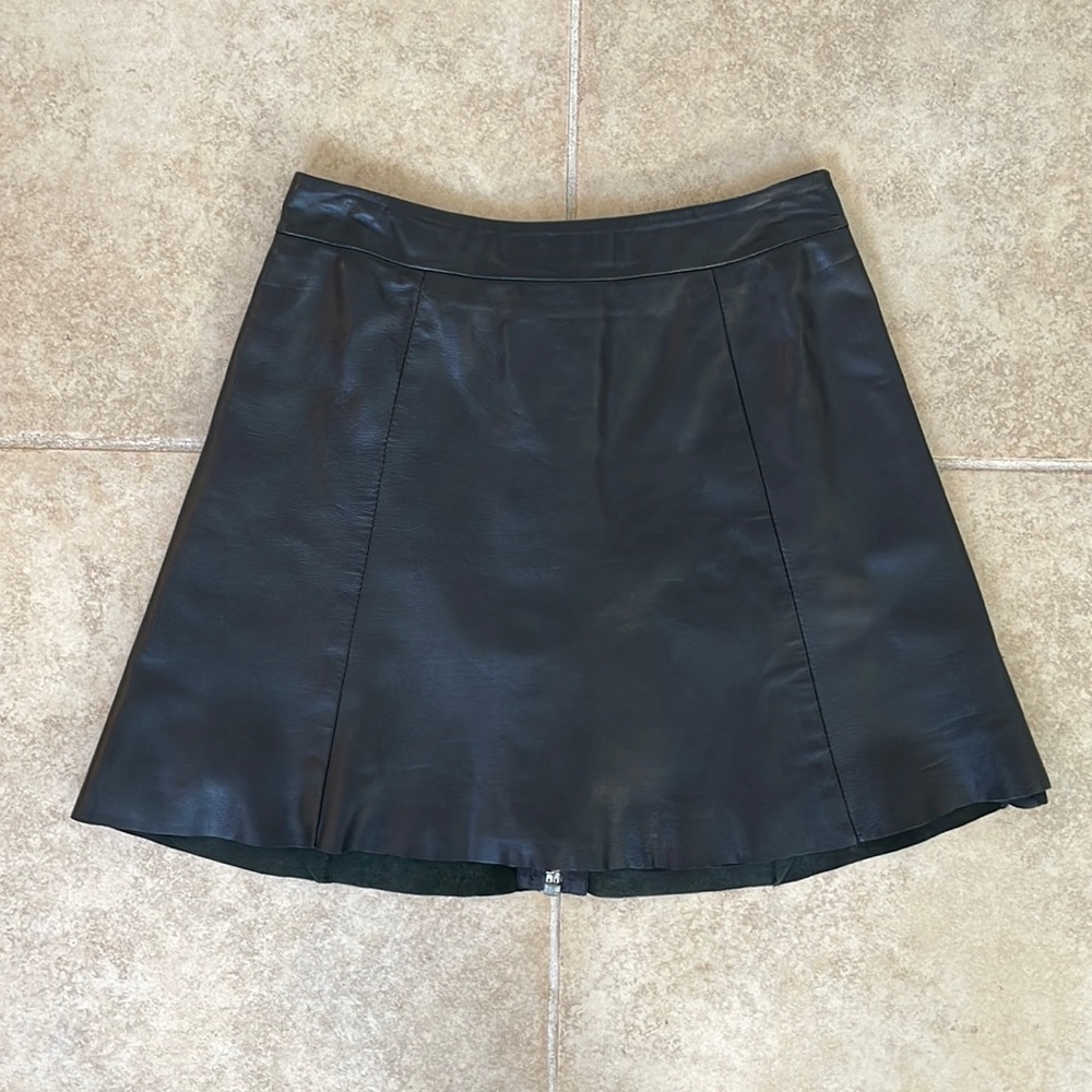 AllSaints Leather Skater Skirt